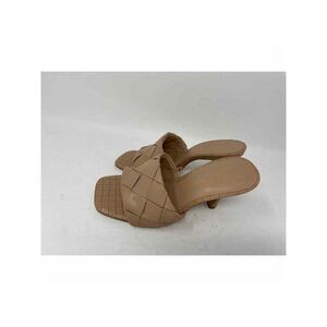 INC Womens Beige Woven Liah Square Toe Stiletto Slip On Dress Sandals 12 M